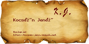 Kocsán Jenő névjegykártya