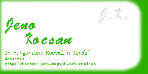 jeno kocsan business card
